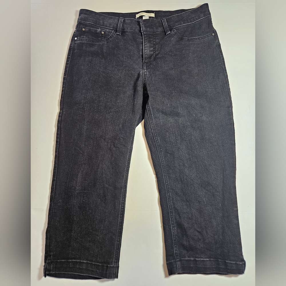 Canyon River Blues, Black Denim Capris. Size 10